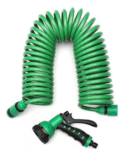 Manguera Espiral 15m Con Pistola Rociador Jardin Flexible