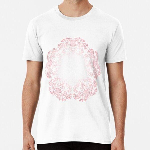 Remera Mandala De Flor De Cerezo- Coral Sakura Algodon Premi