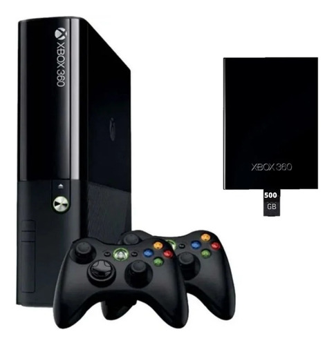 Xbox 360 Slim Mais Dois Controles No Aurora 500gb Console Rgh Destrav