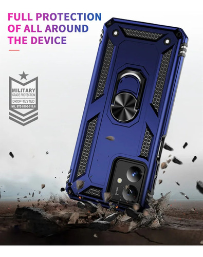 Funda Moto G14 Case Rudo C/anillo + 2 Micas Cristal + Regalo