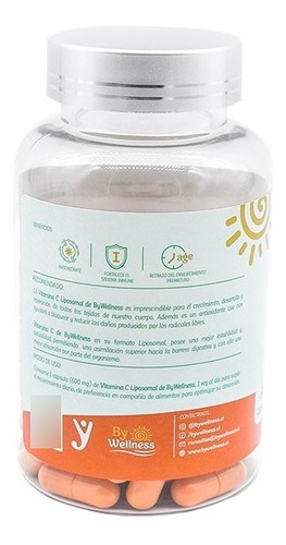 Imagen 4 de 5 de Liposomal Vitamina C 600 Mg -bywellness- 90 Caps -90 Serv.