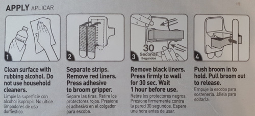 Soporte Escobero Escobas Colgar No Daña Pared Adhesivo Hogar