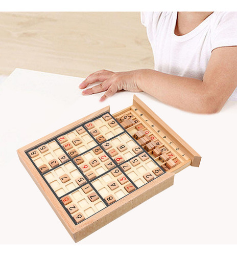 Juego De Sudoku De Madera, Juguete De Aprendizaje Con Negro