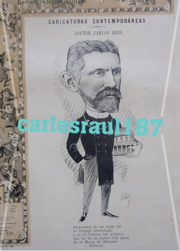 Revista 1891 Caricatura Carlos Berg Museo Turf Teatros 