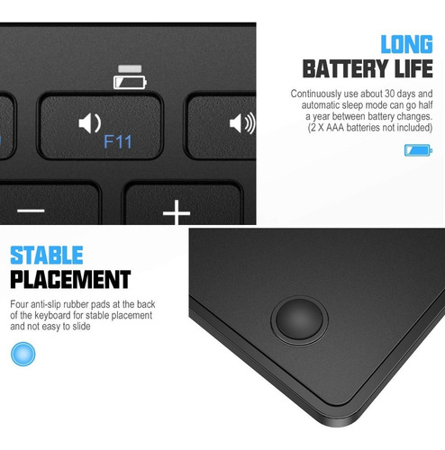 Imagen 5 de 8 de Teclado Universal Bluetooth Galaxy Tab S4 S5e S3 S2 S6 A 10