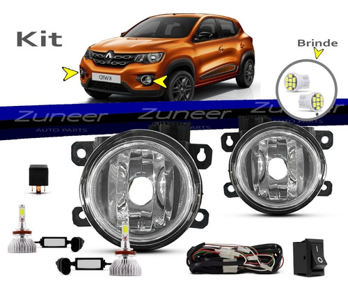 Kit Farol Auxiliar Cibie Renault Kwid Zen 1.0 2021 + Led