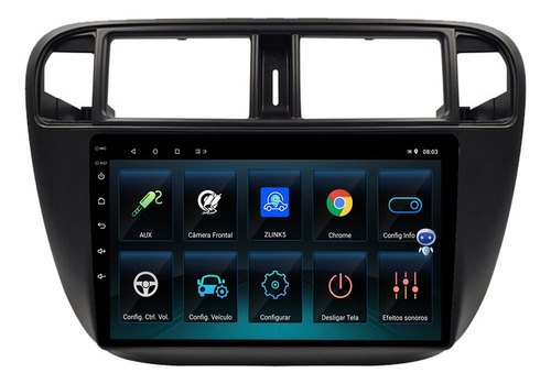 Multimidia Civic 98/00 9p Qled Android Carplay 2gb 32gb