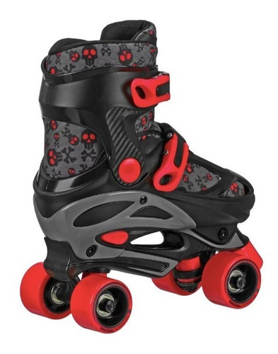 Imagen 4 de 4 de Patines Roller Derby 2 En 1 Ajustables Calavera T 29-33