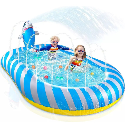 Piscina Inflable Para Niños Con Aspersor Juguete Acuático