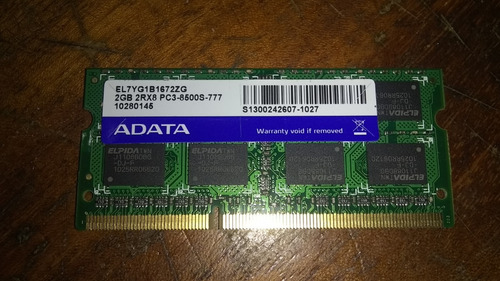 Memoria Ram Laptop Ddr3 2gb 2rx8 Pc3-8500s-777 Envió Gratis