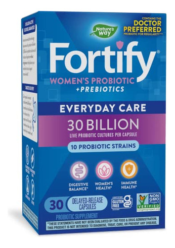 Suplemento Natures-way Fortify, Probiótico Feminino, 30 Cáps