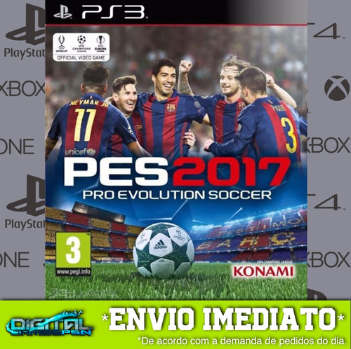 Pes 17 Pro Evolution 2017 Ps3 Psn Envio Digital Imediato