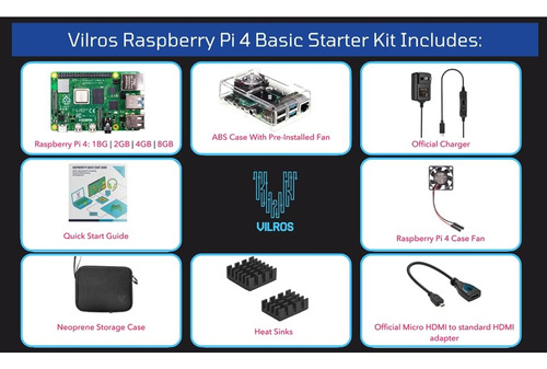 Raspberry Pi 4 Modelo B 4gb Ram Vilros Con Case Disipador