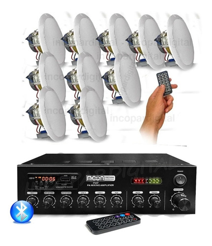 Combo Musica Funcional Usb Bluetooh  10 Parlantes De Embutir