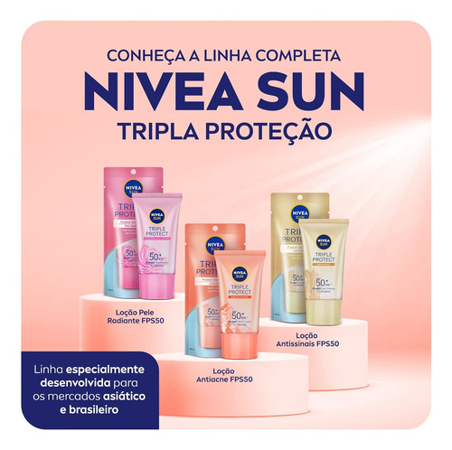 Nivea Sun Protetor Tripla Proteção Loção Antiacne Fps50 40ml
