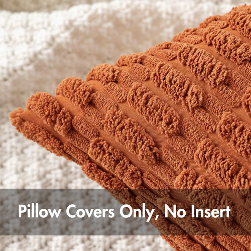 2 Fundas De Almohada Decorativas De Pana De 18 X 18 Pulgadas