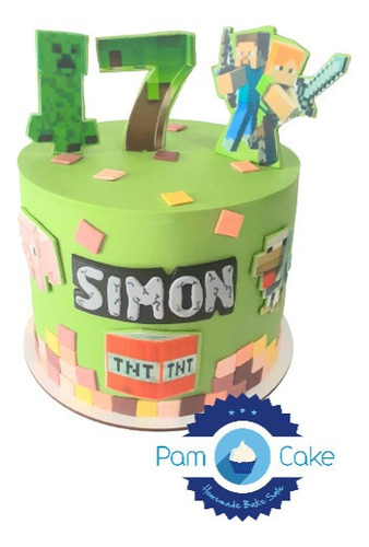 Torta Artesanal Minecraft Personalizada Personajes