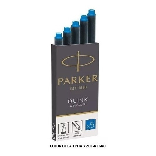 Repuesto Parker Cartucho Pluma X 5  Azul Negro - Lapicera