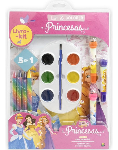 Livro Kit Ler & Colorir : Princesas 