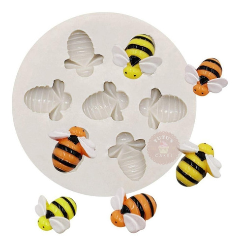 Molde Silicona Abeja Abejitas Fondant Porcelana Chocolate