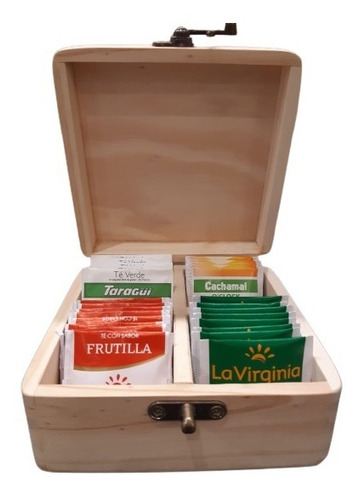 Caja De Té Madera Con 4 Compartimientos Patagonia White  