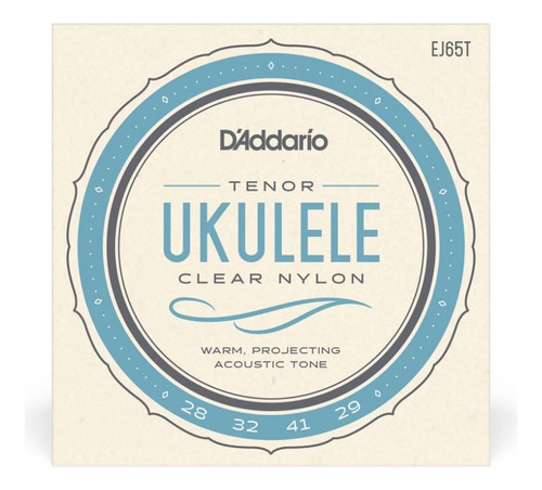 Encordoamento D'addario Ukulele J65 Clear Nylon