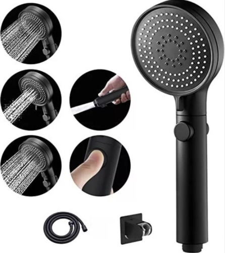 Kit Manguera Flexible Y Ducha Challa 1.5 Metros + Soporte