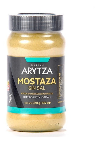 Mostaza gourmet sin sal Arytza sin tacc 360g