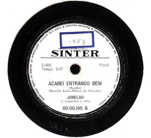 78 Rpm Jamelão 1953 Selo Sinter 195