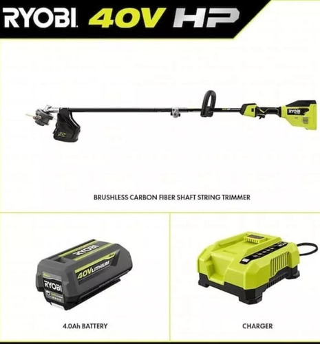 Desbrozadora Inalámbrica Ryobi 40v Brushless Carbón Fiber 1