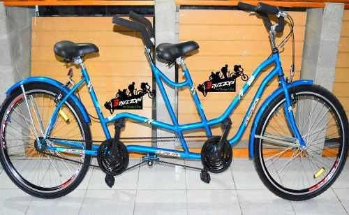 Bicicleta urbana Bruzzoni Tándem R26 freno v-brakes color azul  