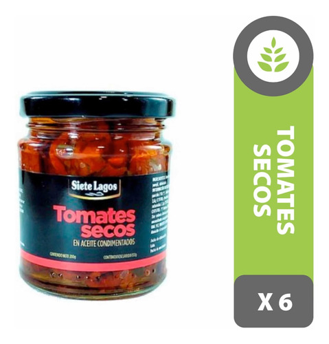 Tomates Deshidratados Siete Lagos X 200 Grs. X 6 Unidades