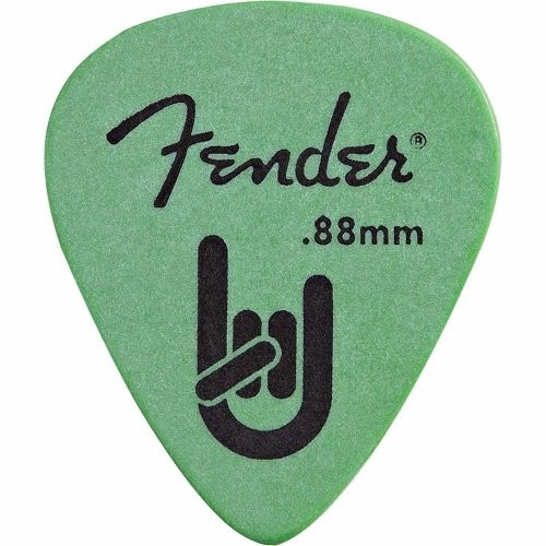 Pacote Palheta Rock-on 0.88 Média Grossa Verde Fender 72 Pçs