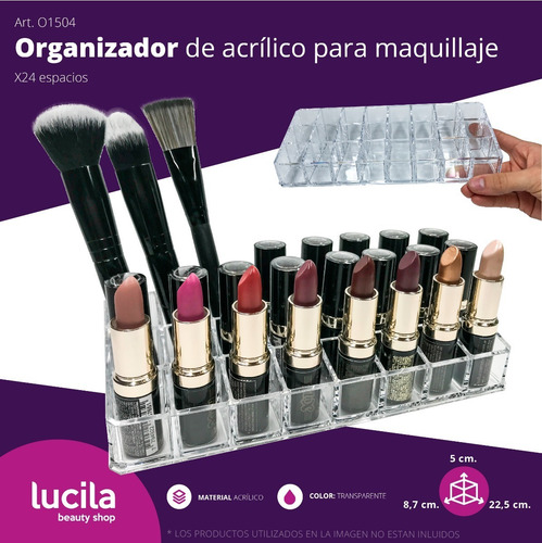 Imagen 4 de 6 de Organizador De Acrílico Para Maquillaje Cosméticos O1504