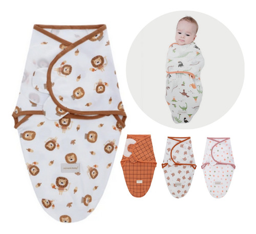 Cueiro Swaddle Com Velcro 100% Algodão