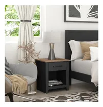 Comprar Mesa De Noche Xenna Tu Mesita Melamina 2 Caj. Negro\u002Froble