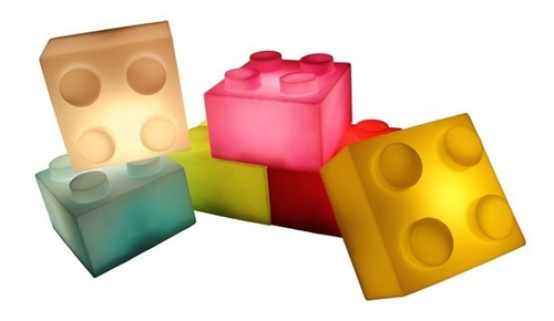 Luminária Infantil Quarto Festa Bloco De Montar Lego Abajur