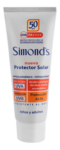 Simonds Protector Solar Fps 50 Niños Y Adultos 50 Ml