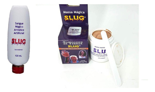 Kit Slug Massa Profissional 200 Gr+sangue Artificial 120 Ml