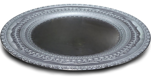 12 Bajo Plato Base Color Plateado Grecas Plateadas Mod.75-48