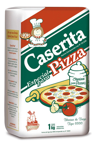 Harina De Trigo 0000 Especial Para Pizzas Caserita 1 Kg