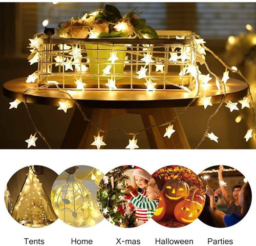 Tira Led Decorativas 6m 40led Luces De La Estrella Cuerda