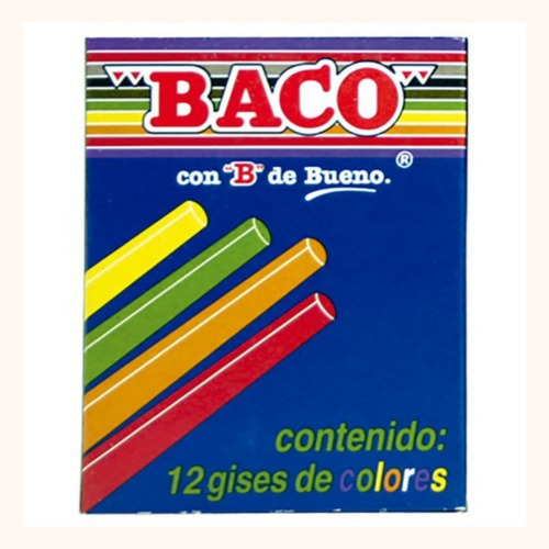 Gis Colores Surtidos C/12 Piezas Baco