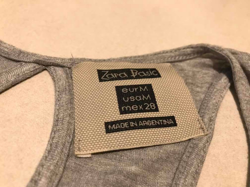 Musculosa Zara Gris Con Aplique Mujer