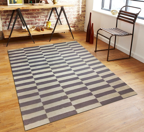 Tapete Para Sala Estampado Cafe Camello Gris 1.20x1.60mt