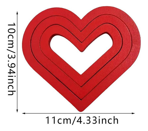 Wwa Día De Valentín Diy Puzzle Heart Forma Ornament Rojo