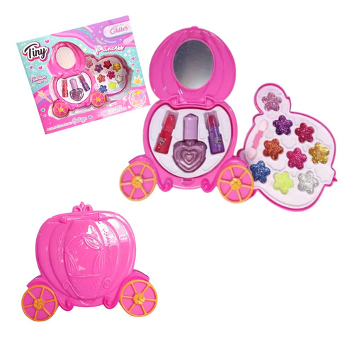 Kit De Maquillaje Infantil Sebigus Carroza Rosa
