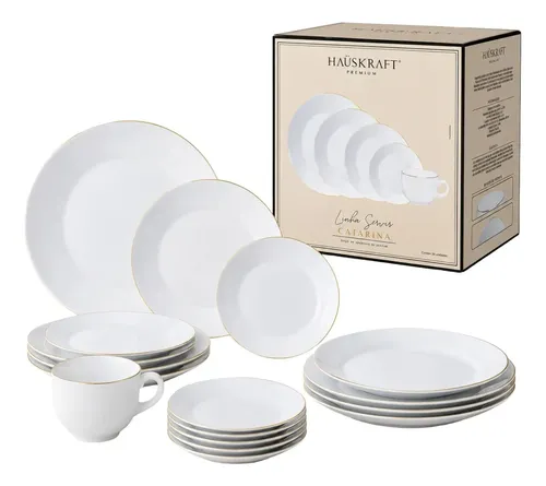 Aparelho Jantar Cat Brbd 20 Peças Branco Lisa