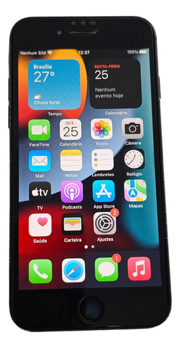 iPhone 7 128gb Preto Fosco Apple Saúde 100%+ Fone Bluetooth (Usado)