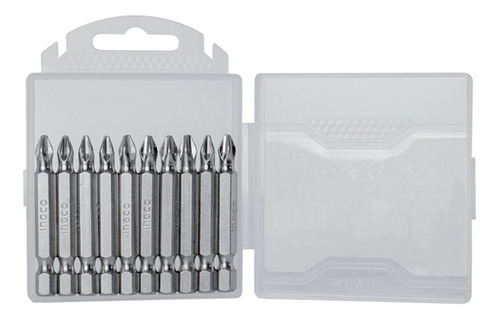 Juego Puntas Phillips Hex S2 Ph2 10pcs Magnetico Ingco